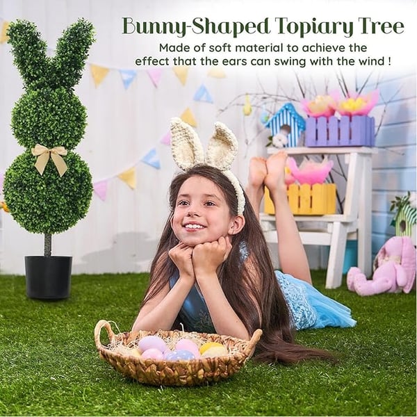 Sherum Artisan-Crafted Bunny Topiary Trees💥