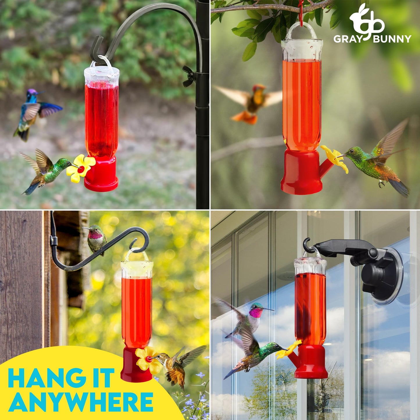Sherum New Leak-Proof Design Hummingbird Feeder (4 Pack)